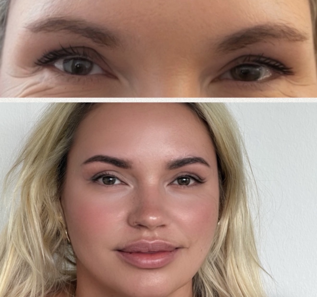 Vorher-Nachher: Augenbrauen vor und nach Permanent Make-up